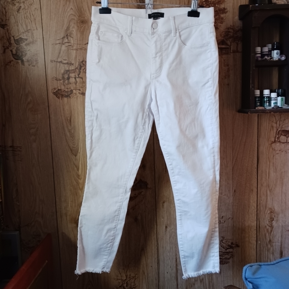 Anne Taylor The Skinny Crop Ankle Frayed Jeans Size 4